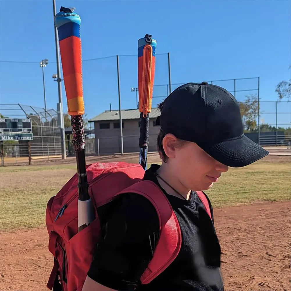 Baseball & Softball Handle Cover Cushy Zippered Sleeve Baseball Bat Handle Cover for Baseball and Softball