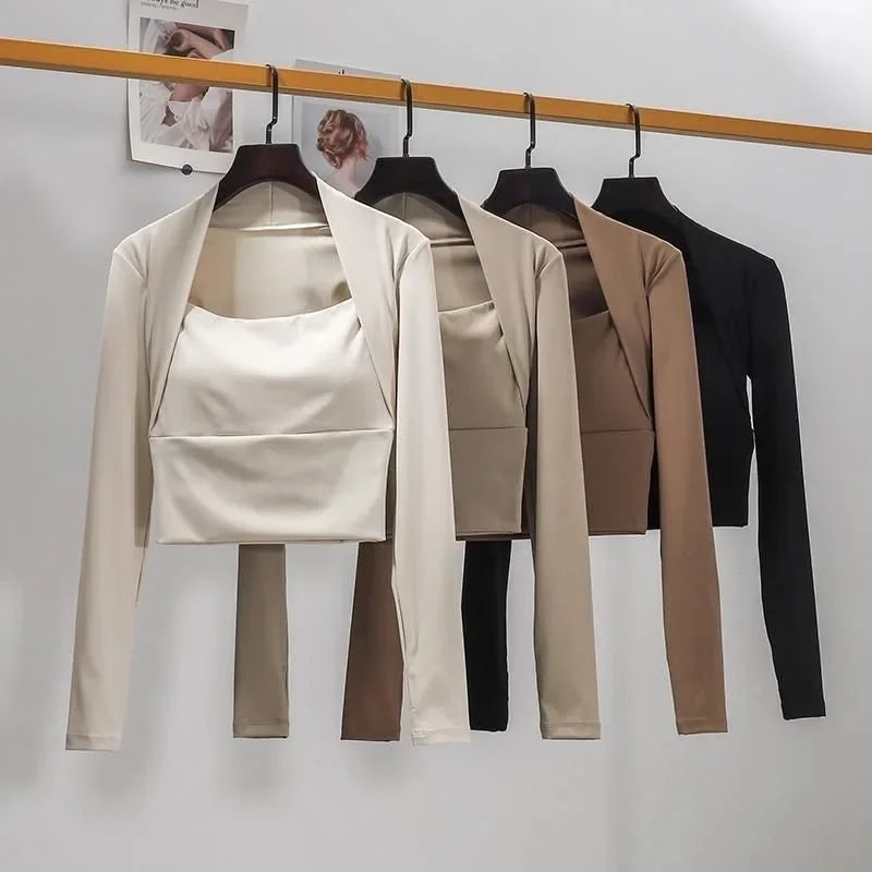 CN Fitness Chest Cushion Top Women Long Sleeve Shirt Yoga