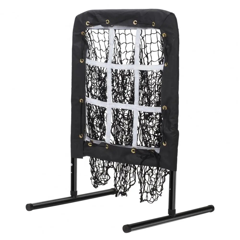 Baseball Pitching Net with Strike Zone, Softball Practice Net with Ground Stakes to Increase Stability, 9 Holes Outdoor Baseball