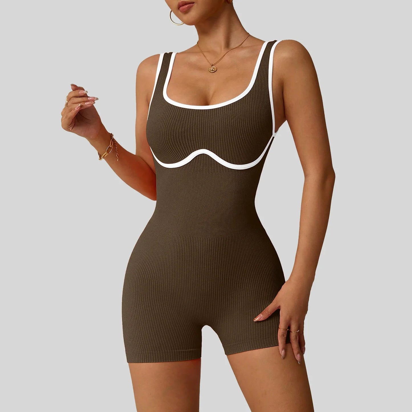 DPSTGYMCN Shockproof Yoga Bodysuit Seamless Sculpting