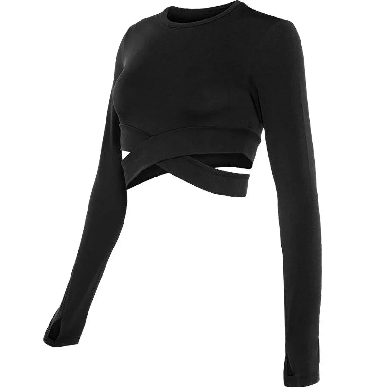 Women’s Quick Dry Long Sleeve Yoga Crop Top Sportswear