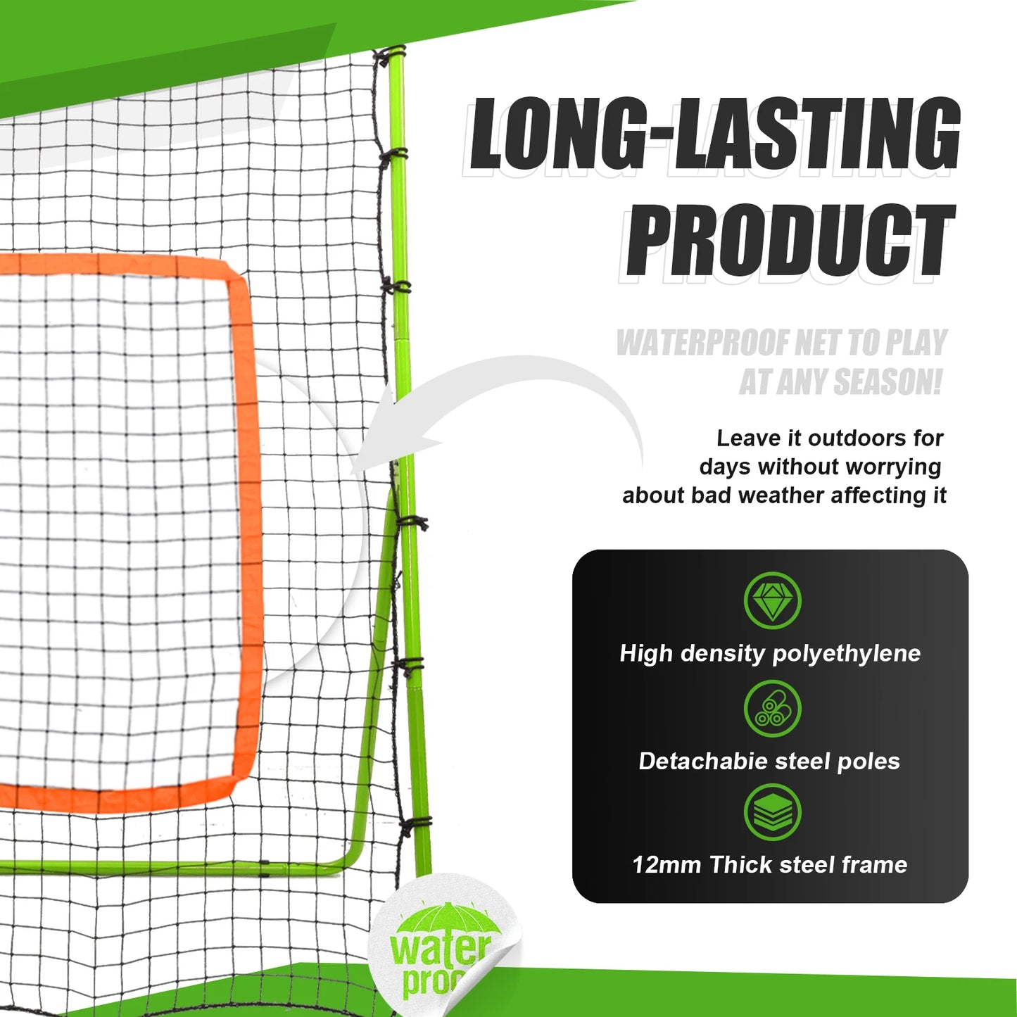 Rebound Net for Baseball & Volleyball,6x4.6 Ft Baseball Pitch Back Aid Training Net with Angle Adjustment