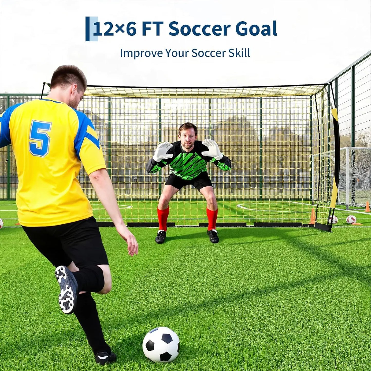 HiMISS Portable Soccer Goal With Metal Frame And Durable Net