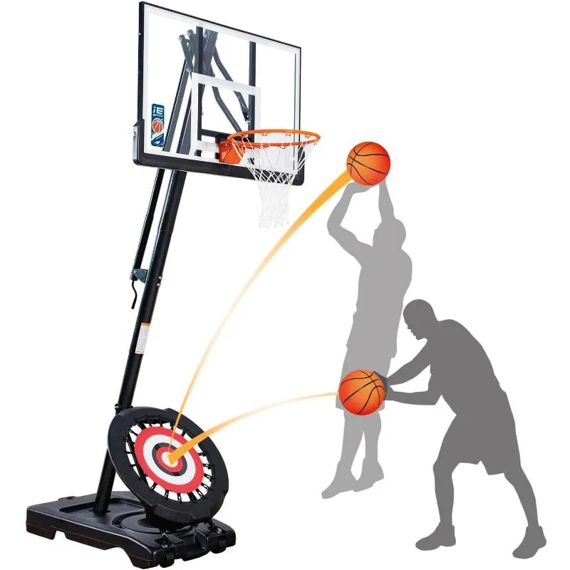 Portable Basketball Hoop with 7.5-10 Ft. Adjustable Height & Rebounder