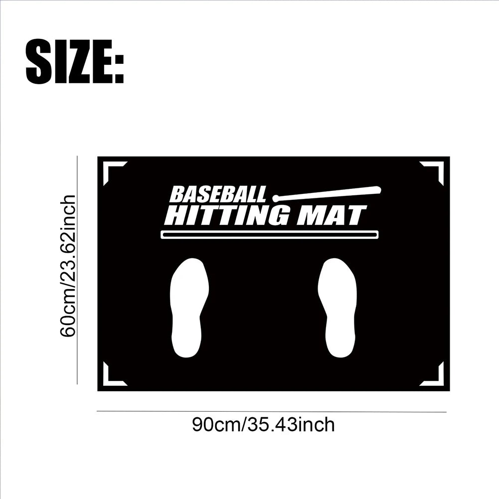 Baseball Batting Cushion 90x60cm Softball Batting Cage Practice Hitting Mat with Toes Facing Place Baseball Training Accessories