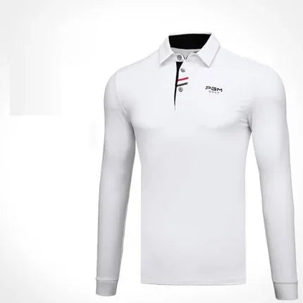 PGM Mens Long Sleeve Golf Shirt Warm Stretch Top Casual