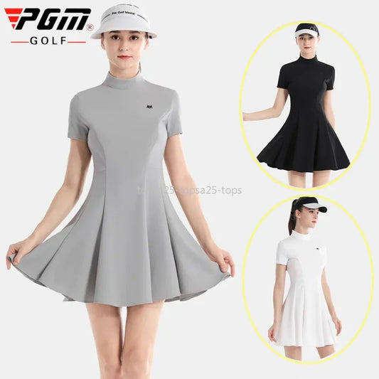 Women's Breathable High Waist Ruffle Golf Dress Korean Style