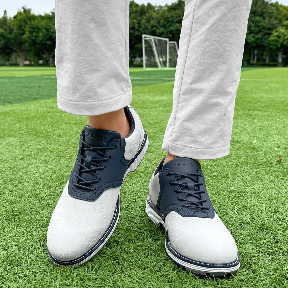 Lenox Men Golf Shoes Spikes Lace-Up Walking Footwear