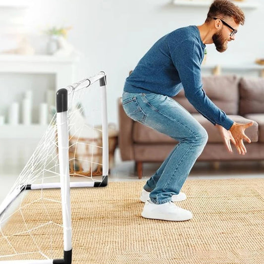 Foldable Soccer Goal Post with Pump and Ball for Training