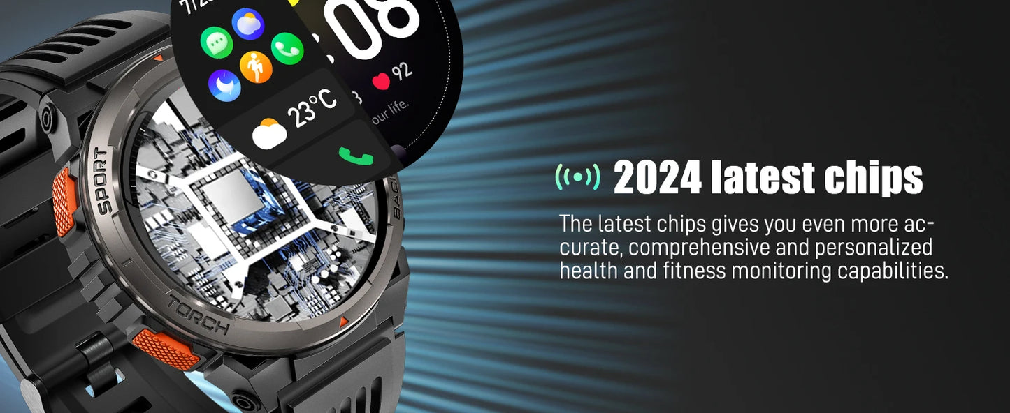 EIGIIS KE5 Smart Watch With Compass Altitude Barometer LED Flashlight