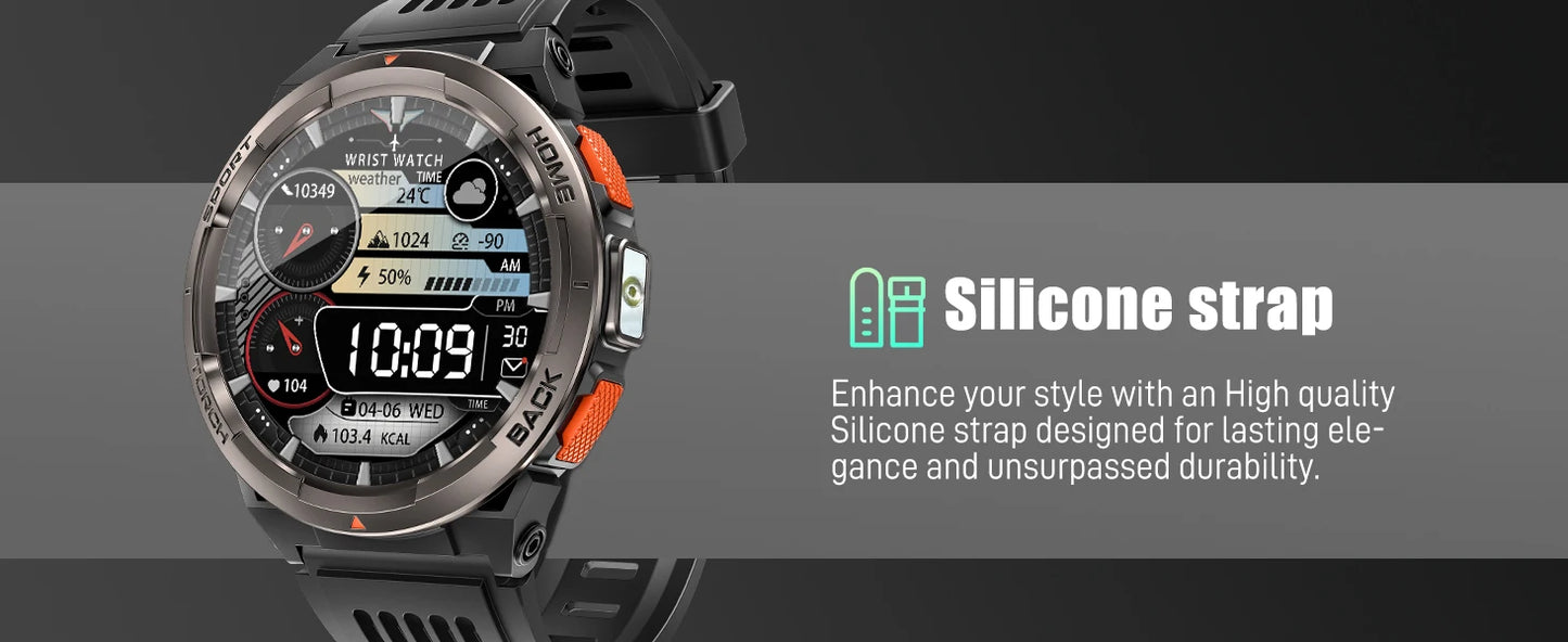 EIGIIS KE5 Smart Watch With Compass Altitude Barometer LED Flashlight