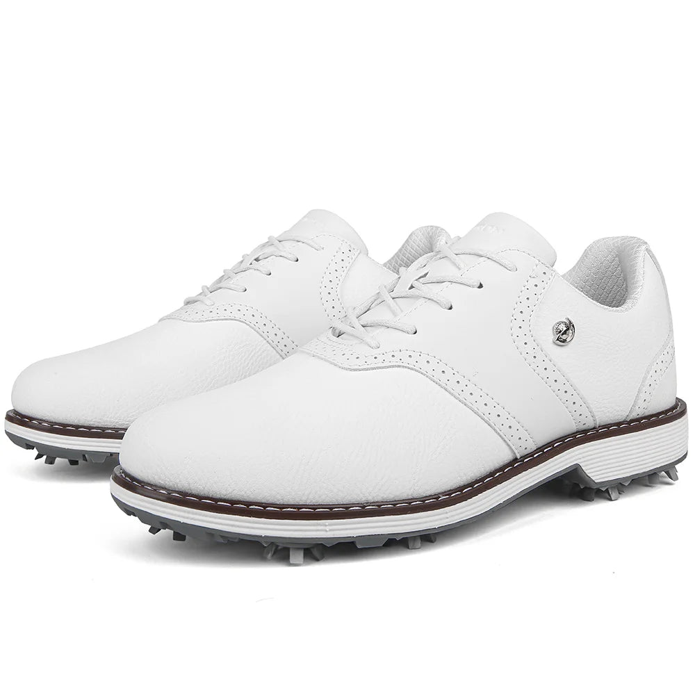 Lenox Men Golf Shoes Spikes Lace-Up Walking Footwear