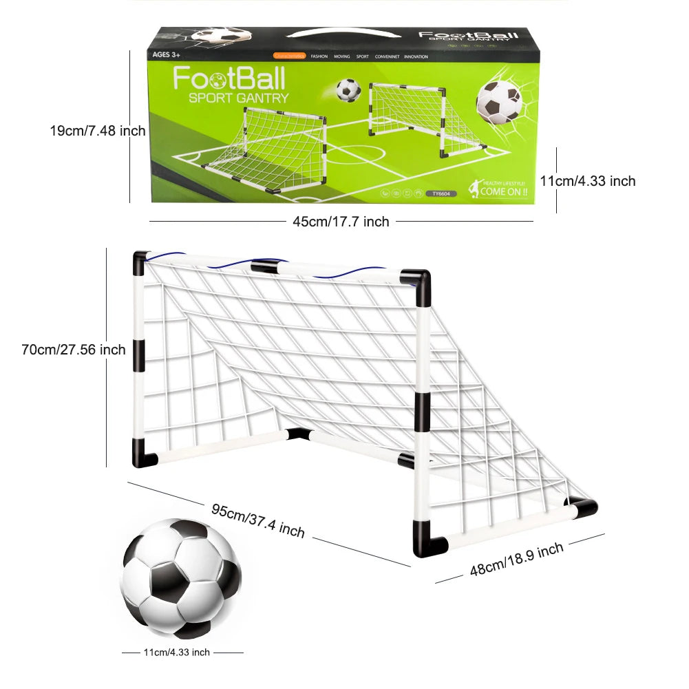 Foldable Soccer Goal Post with Pump and Ball for Training