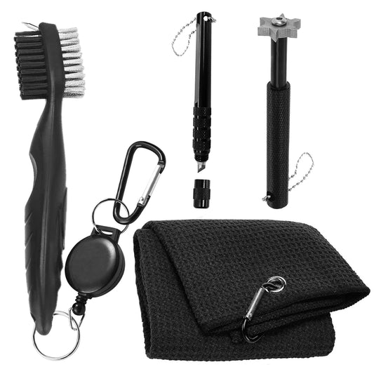 Golf Club Cleaning Kit with Groove Sharpener and Brush Tool