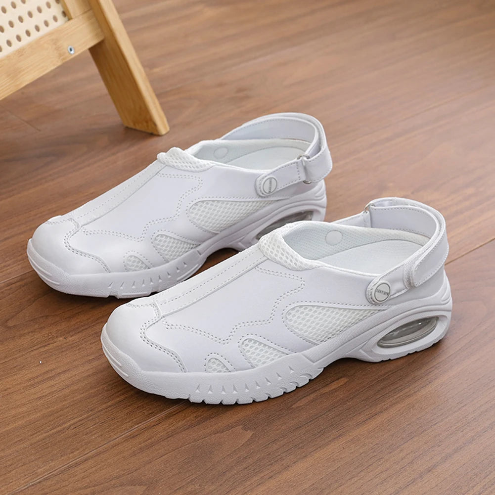 Woman and Man Lightweight Slippers Breathable Slip On Slippers Soft-Soled Mesh Mules Shoes Walking Shoes Hospital Working Shoes