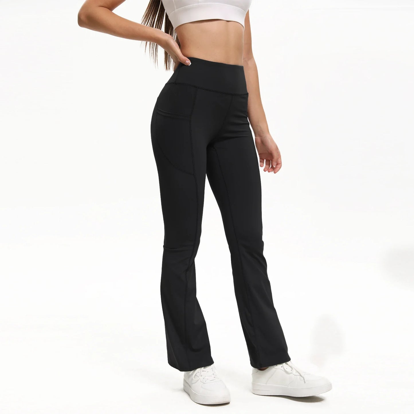 CN Guangdong Bootcut Yoga Pants With Pockets For Women