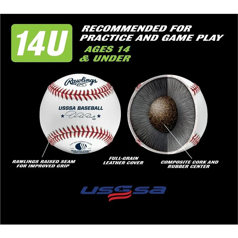 USSSA Baseballs，Competition Grade，ROLB1USSSA，Youth/14U，12 Count