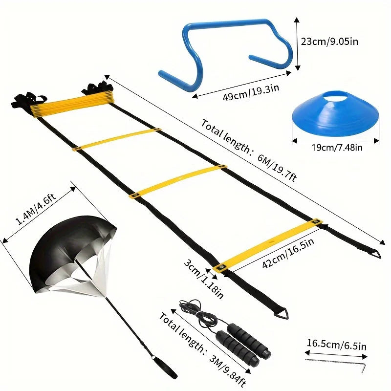 Soccer Speed Agility Training Set with Jump Rope and Ladder
