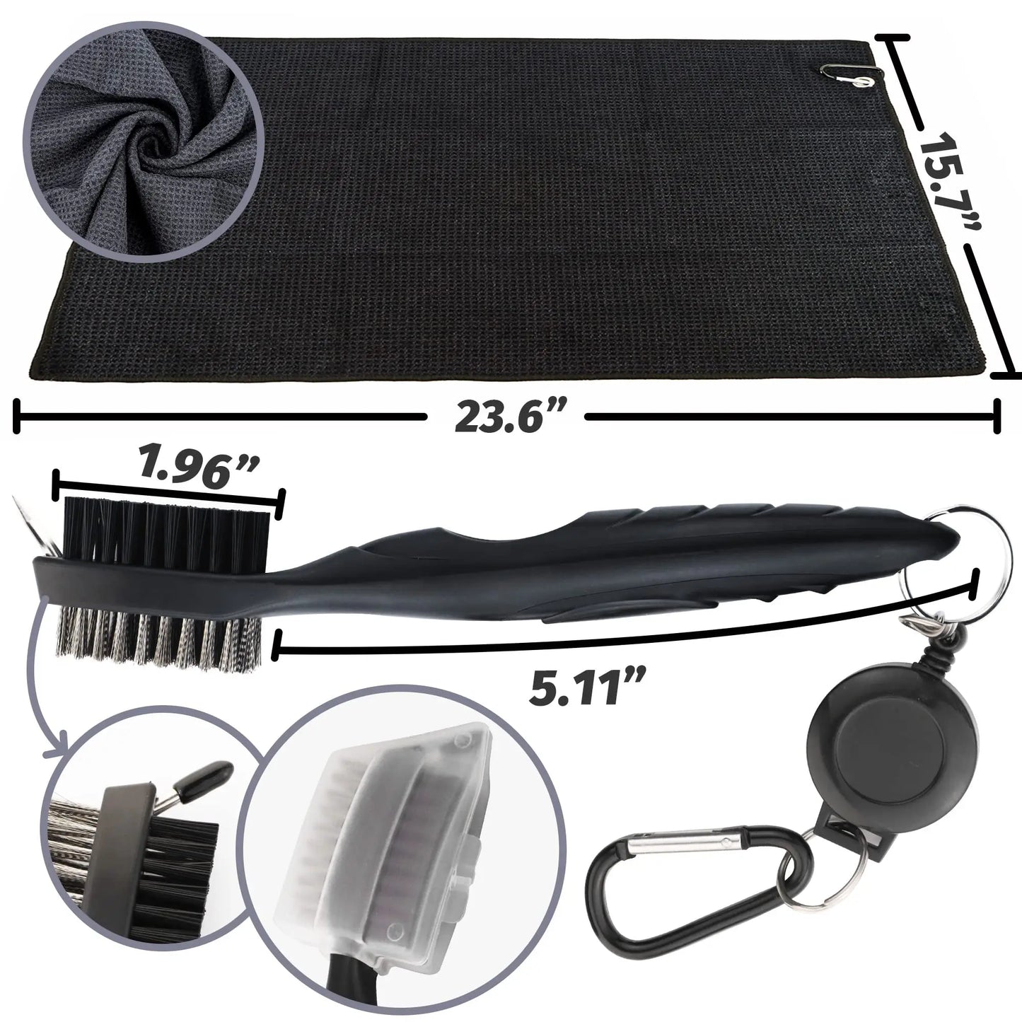Golf Club Cleaning Kit with Groove Sharpener and Brush Tool