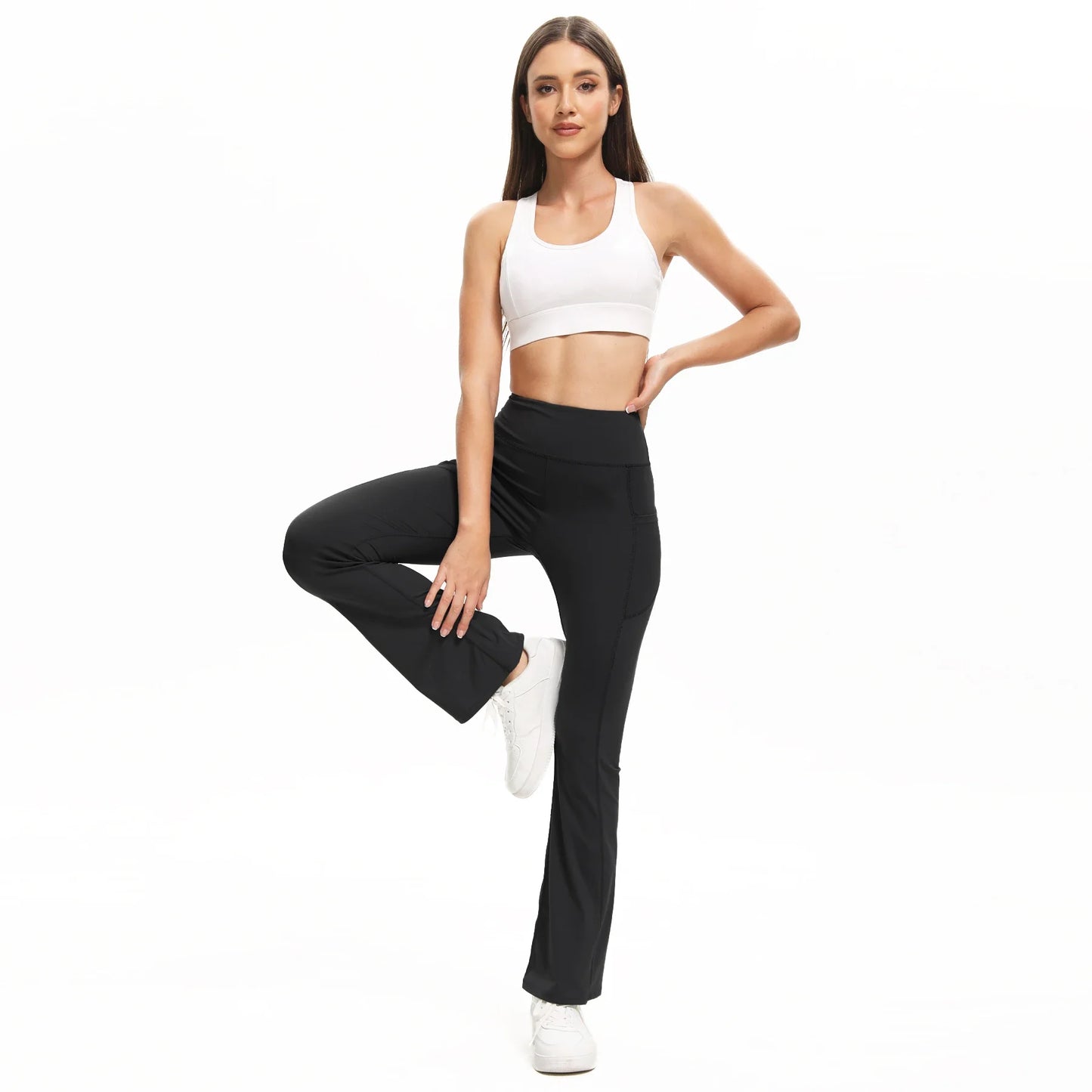 CN Guangdong Bootcut Yoga Pants With Pockets For Women