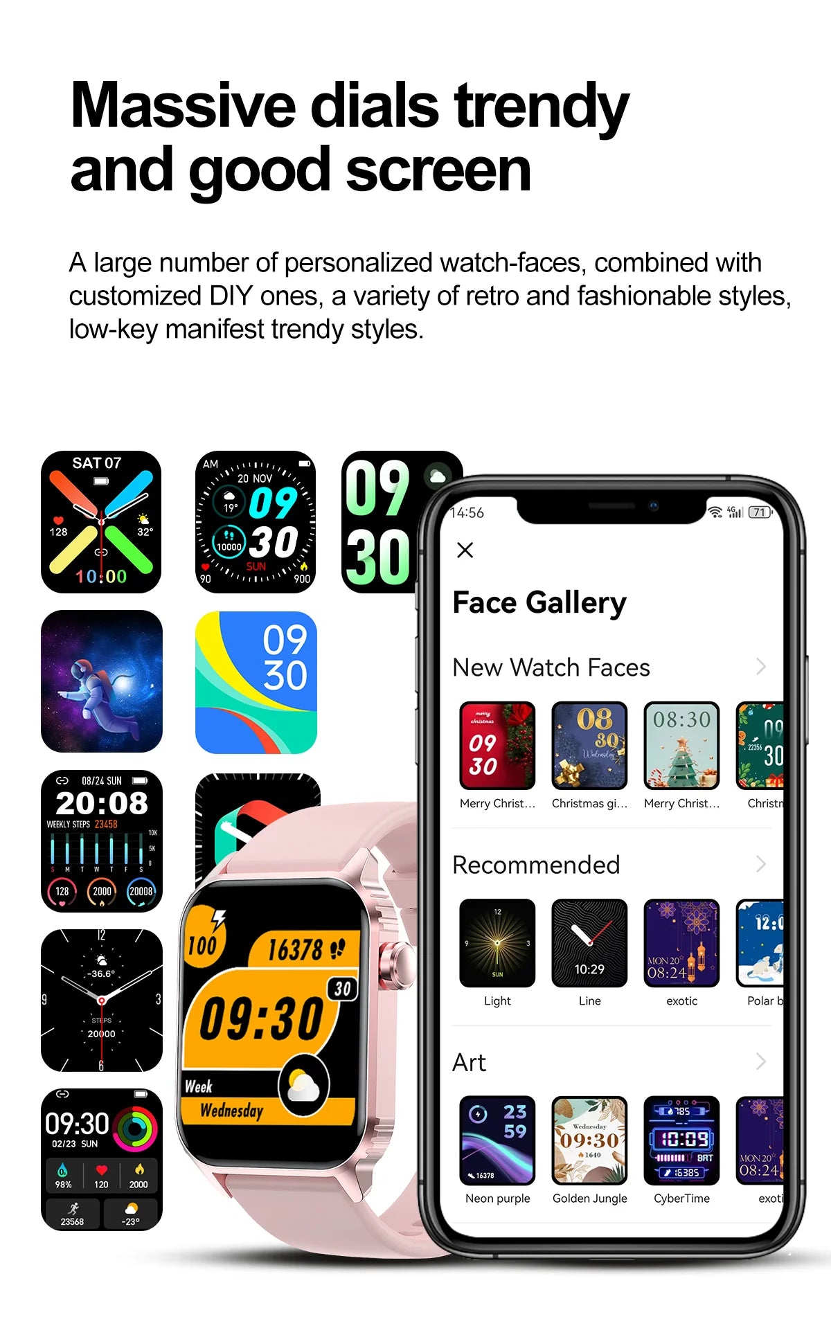 Nerunsa TG08 Smartwatch Fitness Tracker With 100 Modes