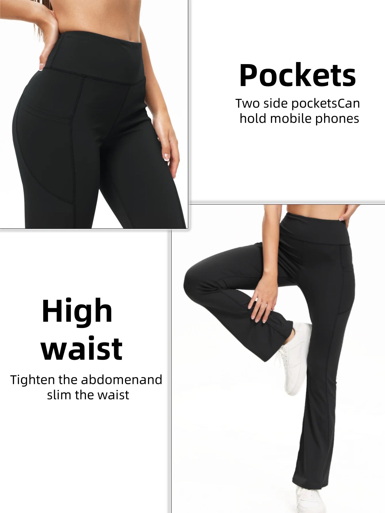 CN Guangdong Bootcut Yoga Pants With Pockets For Women