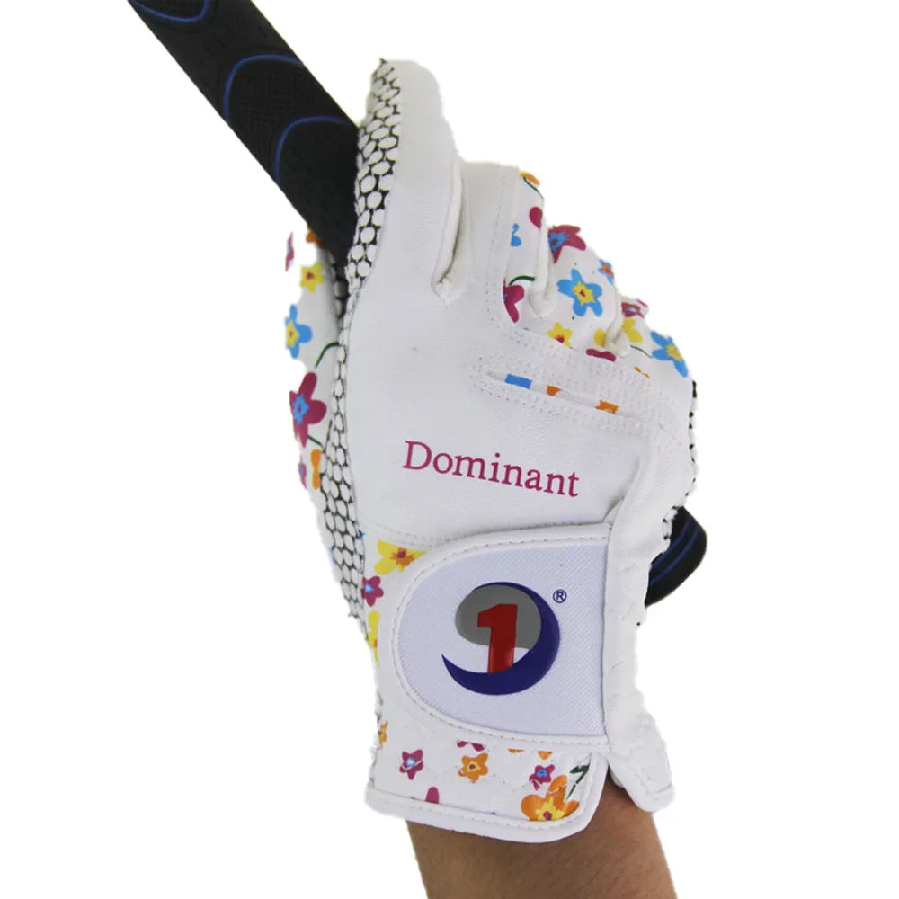 Breathable Floral Golf Gloves for Women and Ladies Pair