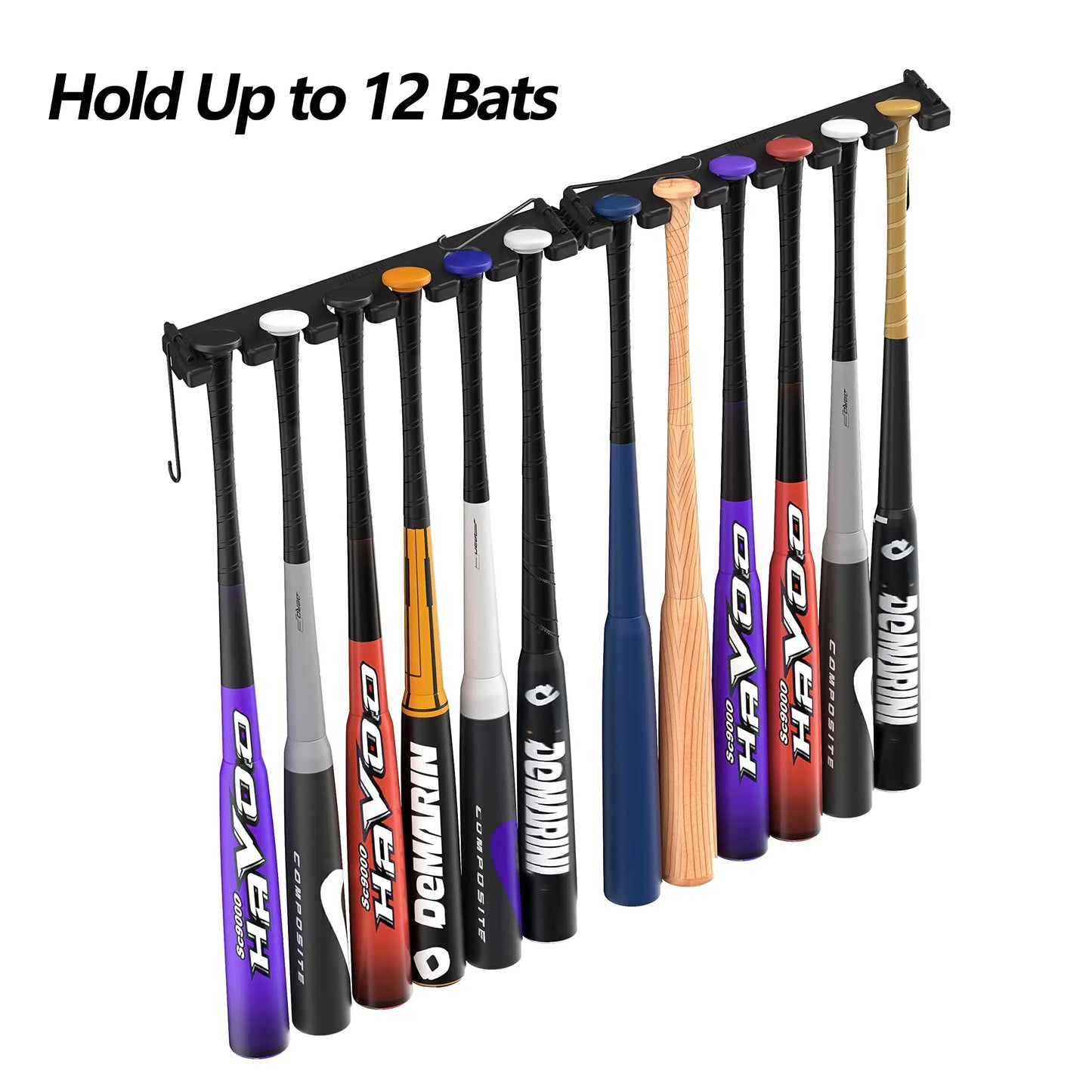 Hikeen Baseball Bat Rack Dugout Organizer Bat Holder for Storage 12 Bats, Foldable For Stadium