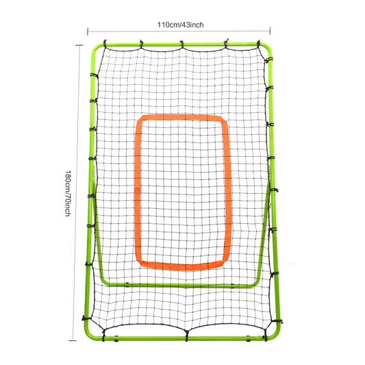 Rebound Net for Baseball & Volleyball,6x4.6 Ft Baseball Pitch Back Aid Training Net with Angle Adjustment