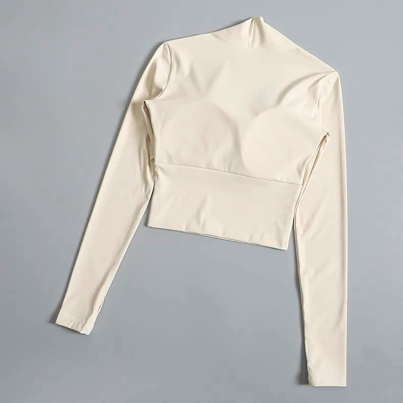 CN Fitness Chest Cushion Top Women Long Sleeve Shirt Yoga