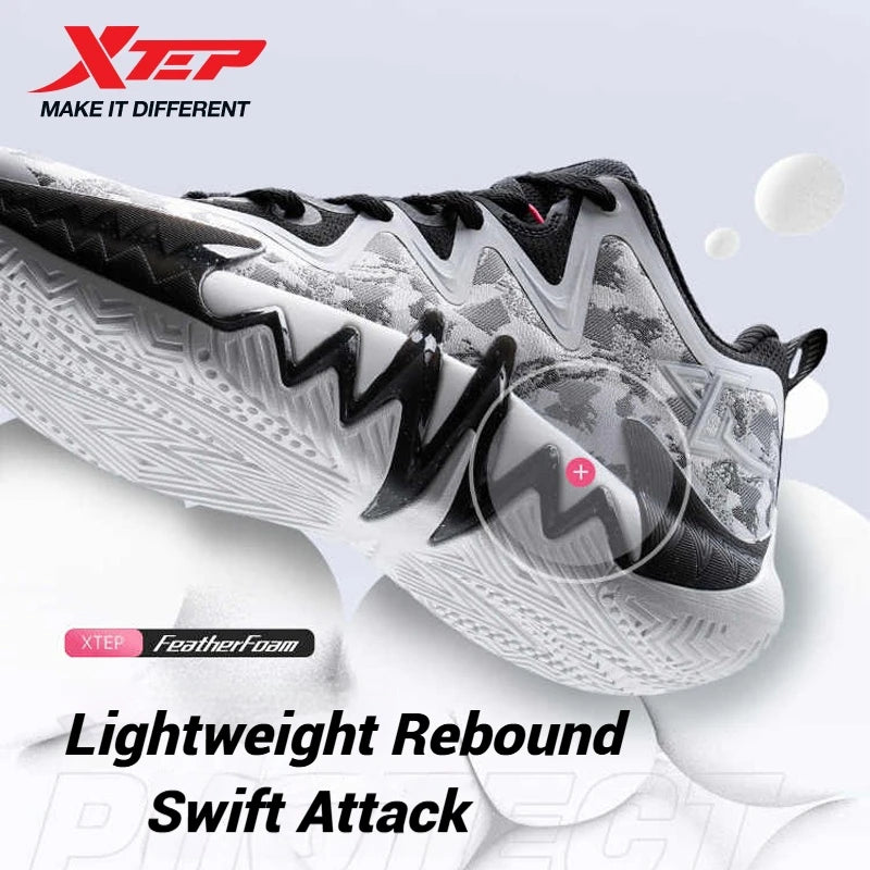 Xtep Basketball Shoes For Men 2024 Winter Sports Shoes Comfortable Breathable Soft Cushion Universal Sneakers 876419120004
