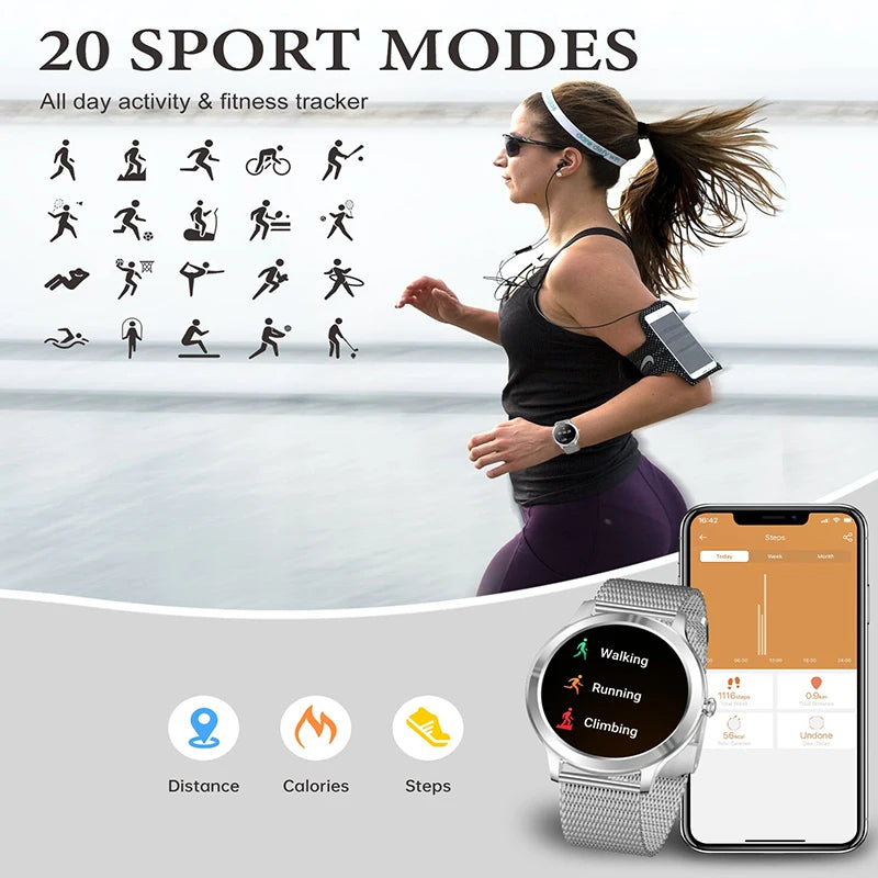 INNOFOVO Women Smart Watch Fitness Tracker With Wireless Calls Music