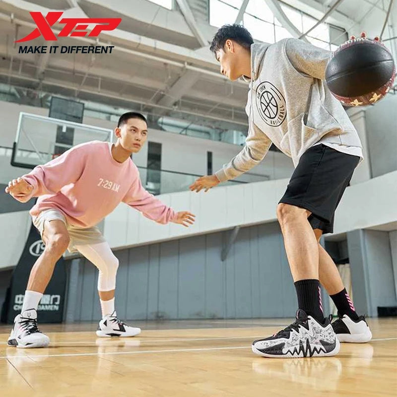 Xtep Basketball Shoes For Men 2024 Winter Sports Shoes Comfortable Breathable Soft Cushion Universal Sneakers 876419120004