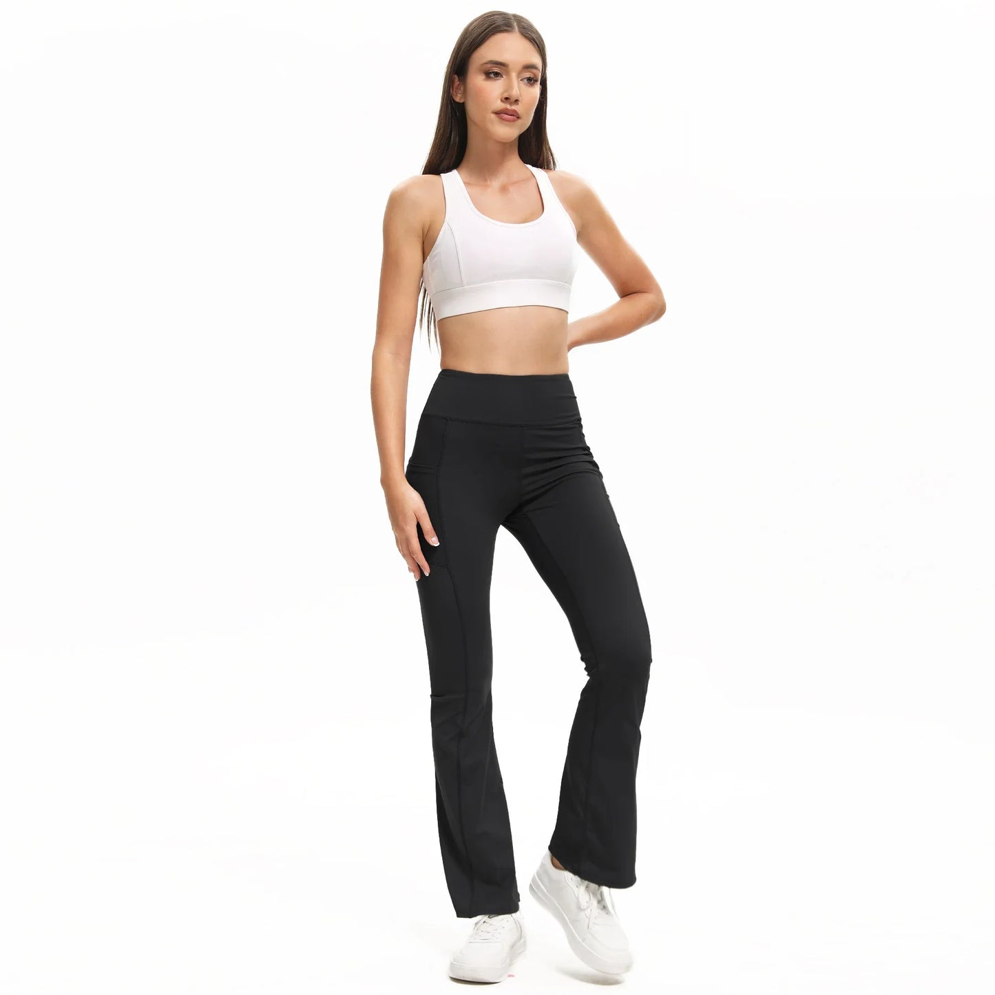 CN Guangdong Bootcut Yoga Pants With Pockets For Women