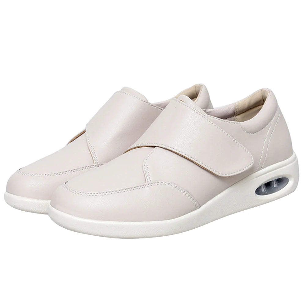 Women Diabetic Shoes Leather Walking Shoes Comfortable Lightweight Edema Sneakers Air Cushioned Shoes for Plantar Fasciitis