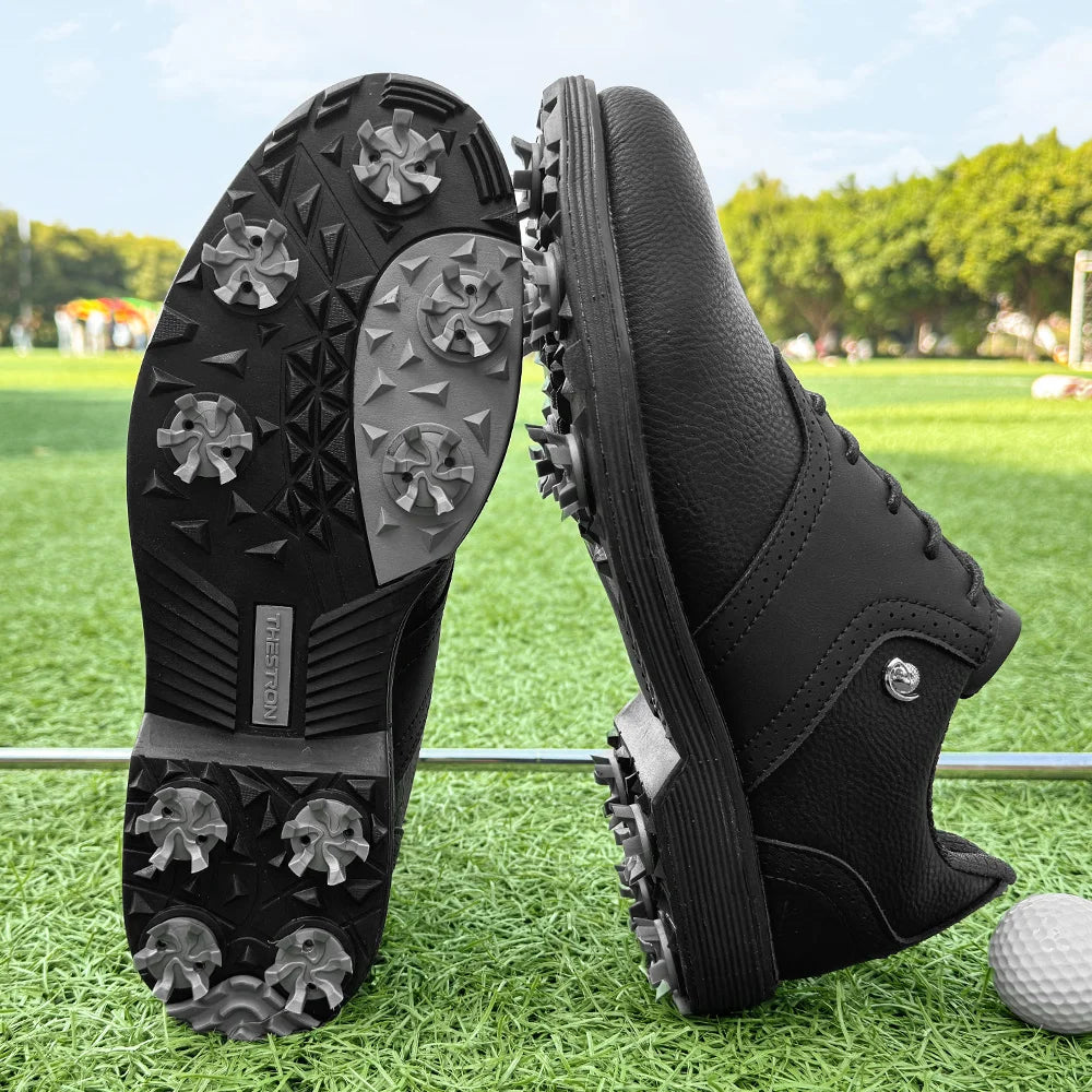 Lenox Men Golf Shoes Spikes Lace-Up Walking Footwear