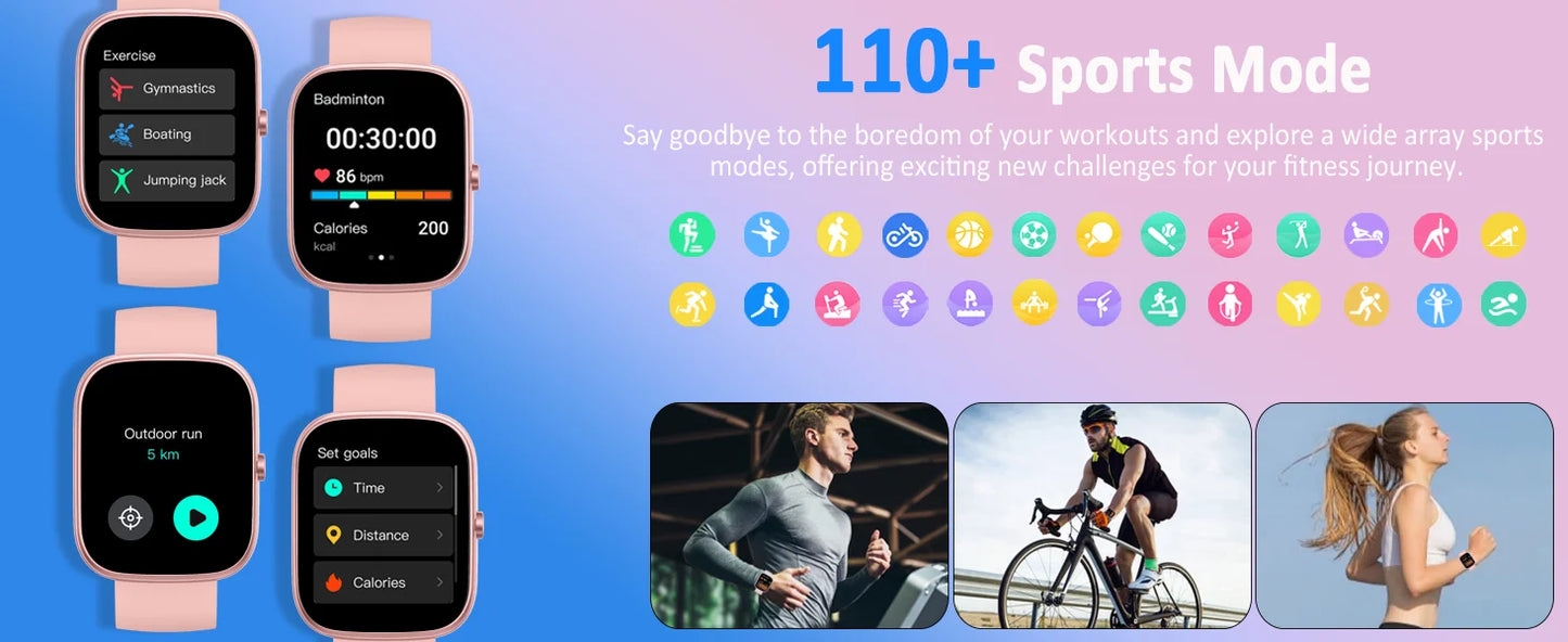 Nerunsa Smart Watch IP68 Waterproof Fitness Tracker