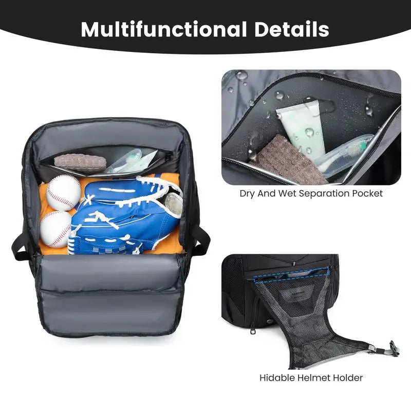 Baseball Equipment Bag Baseball Backpack with Shoe Compartment Softball Bat Bag for Youth Lightweight Softball Bat Backpack