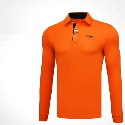 PGM Mens Long Sleeve Golf Shirt Warm Stretch Top Casual