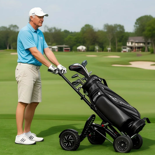 Convertible Folding Electric Golf Caddy 2 In 1 Push Ride