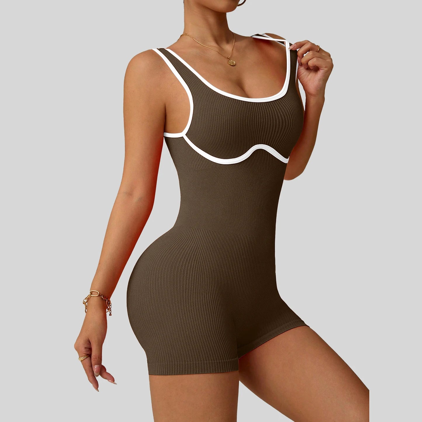 DPSTGYMCN Shockproof Yoga Bodysuit Seamless Sculpting