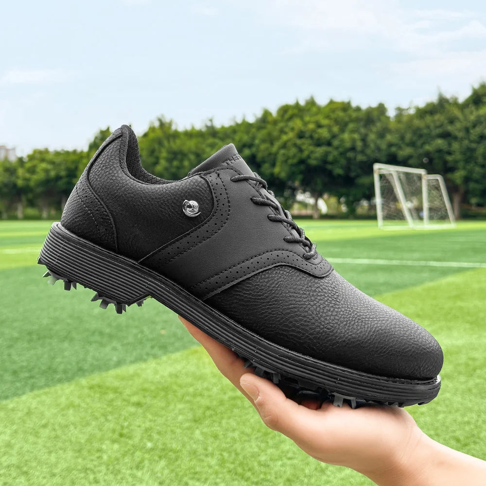 Lenox Men Golf Shoes Spikes Lace-Up Walking Footwear