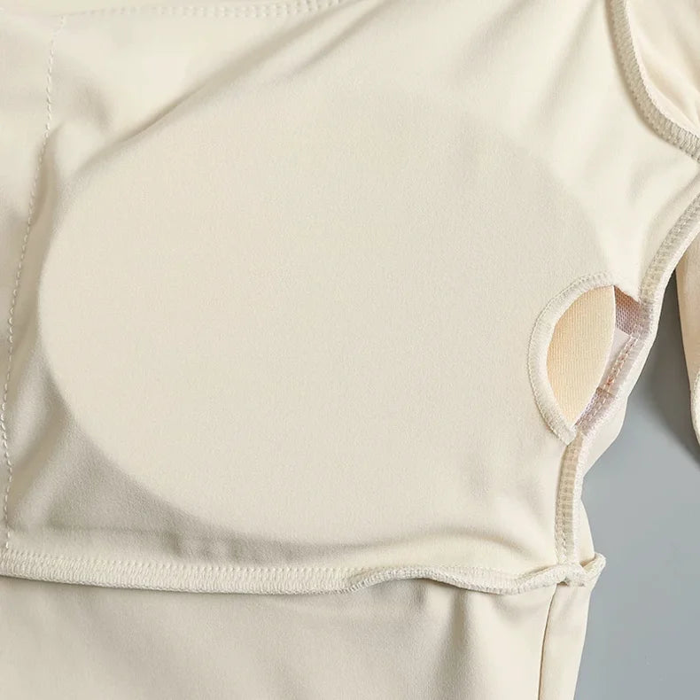 CN Fitness Chest Cushion Top Women Long Sleeve Shirt Yoga