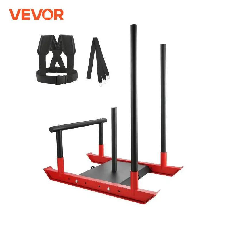 VEVOR Weight Training Sled Pull Push Power Sled with Handle, Fitness Strength Resistance Training, Steel Workout Equipment