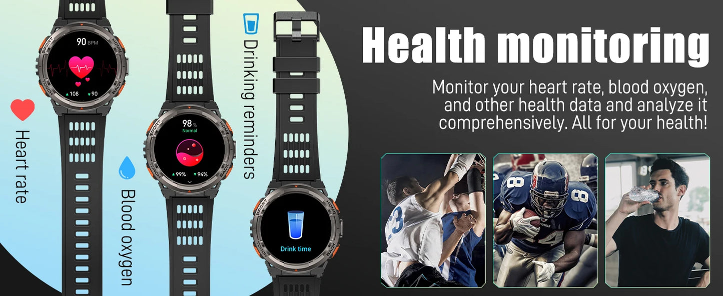 EIGIIS KE5 Smart Watch With Compass Altitude Barometer LED Flashlight