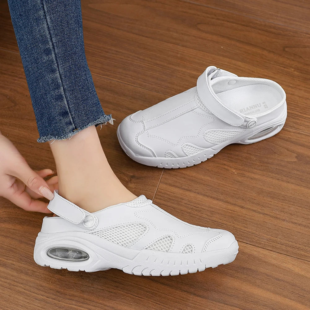 Woman and Man Lightweight Slippers Breathable Slip On Slippers Soft-Soled Mesh Mules Shoes Walking Shoes Hospital Working Shoes