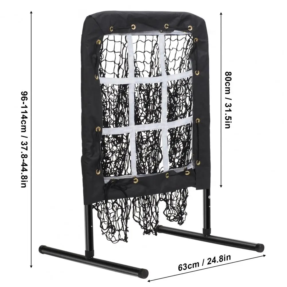 Baseball Pitching Net with Strike Zone, Softball Practice Net with Ground Stakes to Increase Stability, 9 Holes Outdoor Baseball