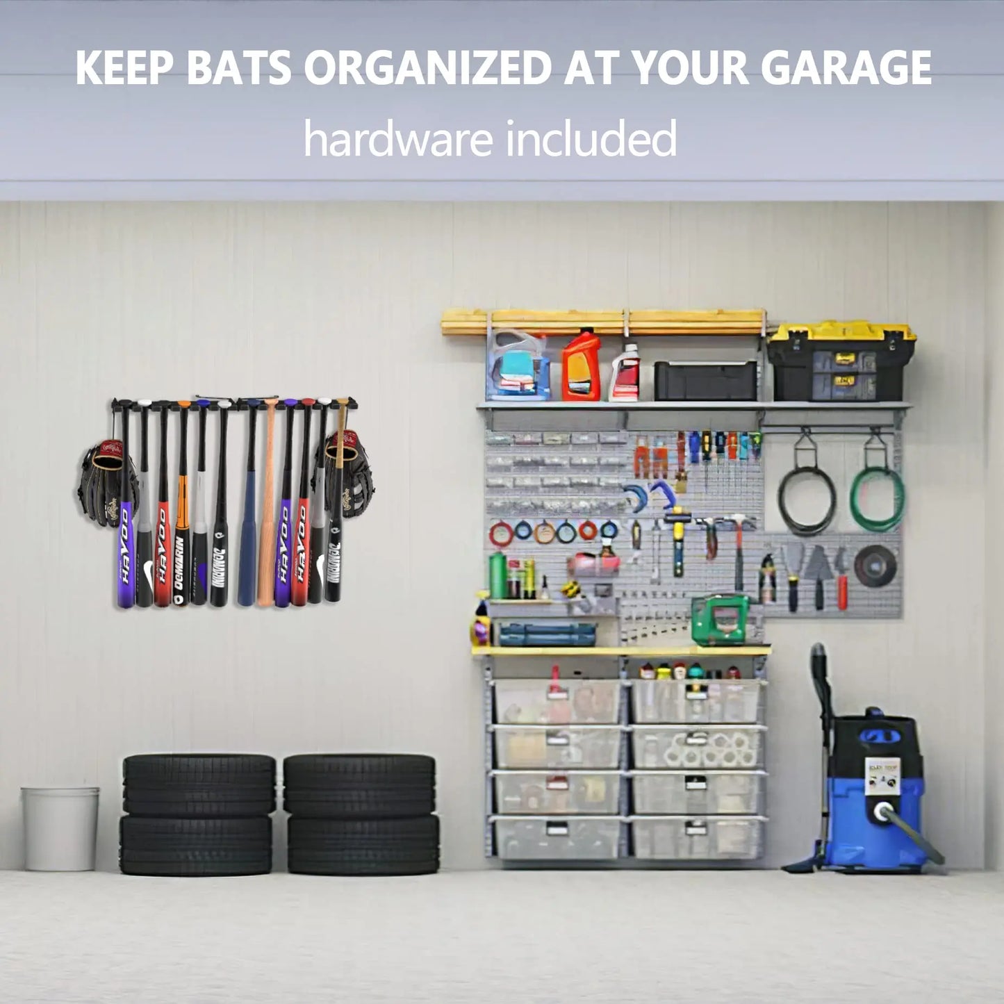 Hikeen Baseball Bat Rack Dugout Organizer Bat Holder for Storage 12 Bats, Foldable For Stadium
