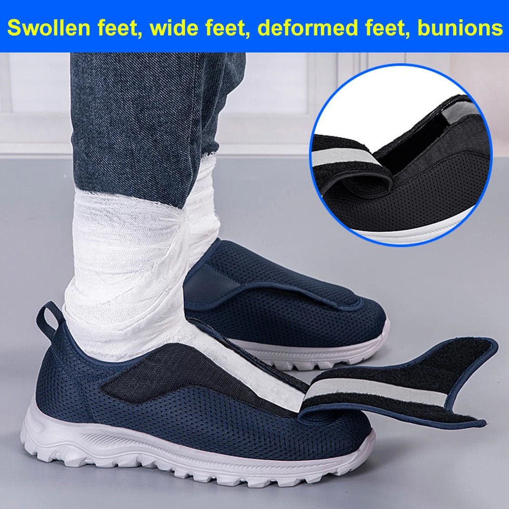 Men Diabetic Casual Shoes Breathable Non-slip Wide Walking Sneakers Outdoor 2024 Slip-On Orthopedic Shoes Velcro Men Shoes Gift