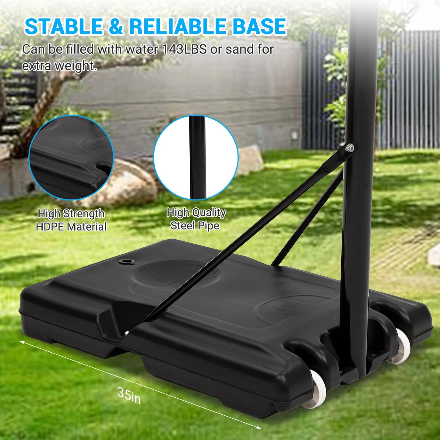 Basketball Hoop Outdoor 5.2ft-10ft Adjustable For Kids Youth Adults Portable Basketball Hoop Goal System in Backyard/Driveway